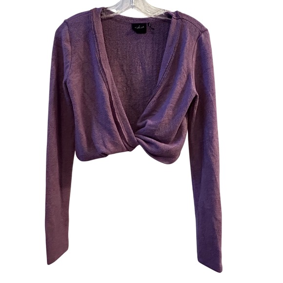 Out From Under Tops - Out From Under Urban Outfitters Purple Cropped Twist Front Sweater Top Small